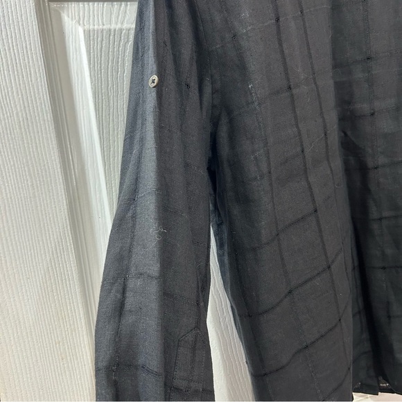 Lauren Ralph Lauren Linen Women's Shirt Top Blouse Black Button Down Size 1X - Picture 4 of 8
